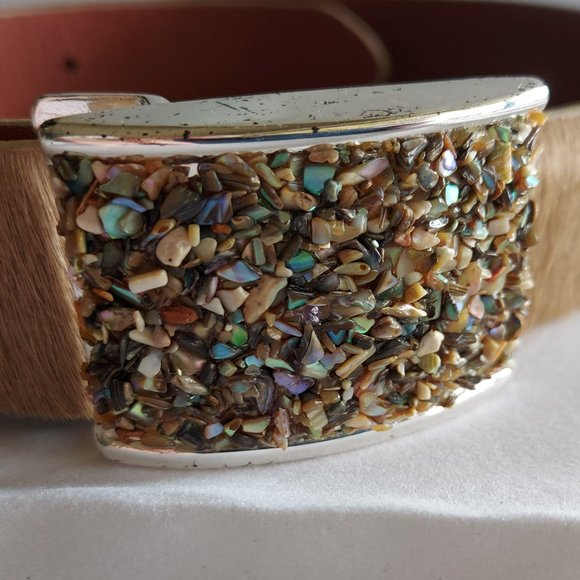 Ana Firenze S 1646 Italian leather & Abalone Belt - Picture 7 of 7